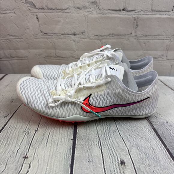 Sz 8 Nike Zoom Mamba 5 Track Shoe White Ombre Cleats AJ1697-100 Men’s New W/Bag - Picture 3 of 12